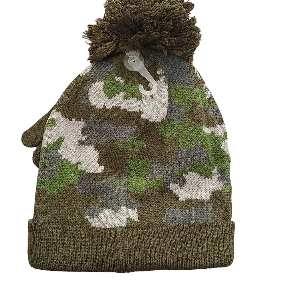 Xtreme New Kids Camo Forest Hat and Gloves Set Size 4 - 7